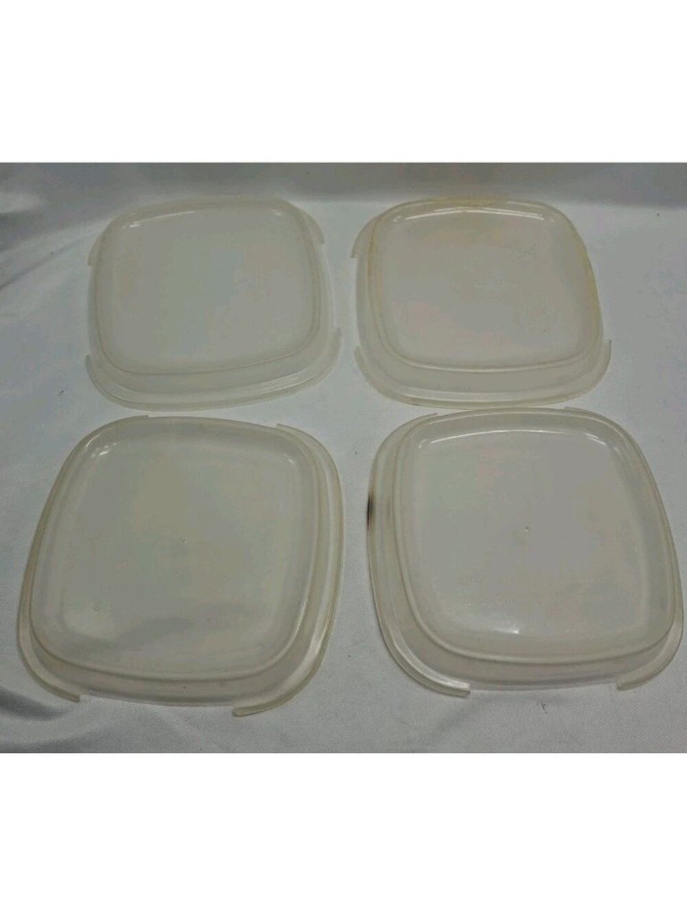 4 Corning Ware CLEAR Plastic Lid Cover Only for Petite Pan P-41-B P-43-B Vintage